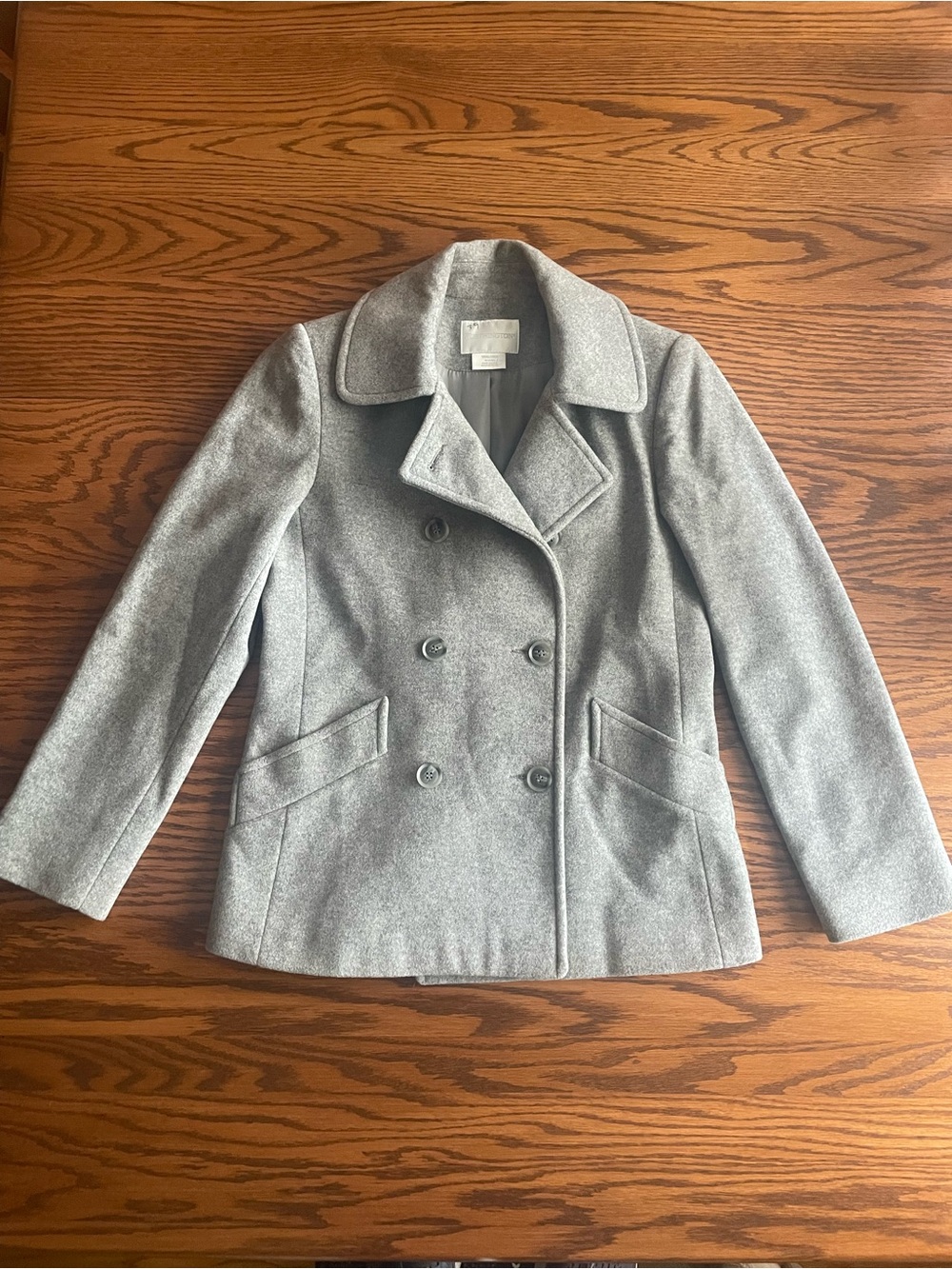 Worthington Gray Wool Cashmere Blend Peacoat Size Small